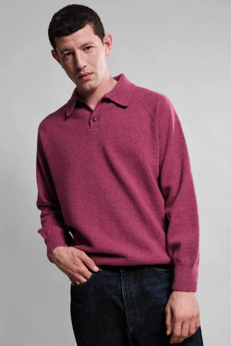 Nitto Knitwear - Polo Armen - Rose Plum – XXL