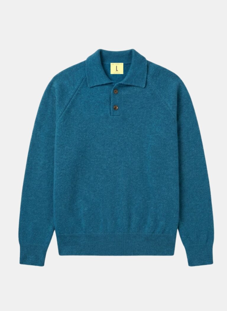 Nitto Knitwear - Polo Armen - Bondi Blue – XXL