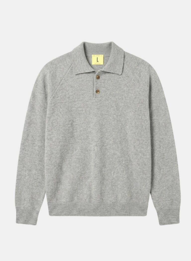 Nitto Knitwear - Polo Armen - Silver – XXL