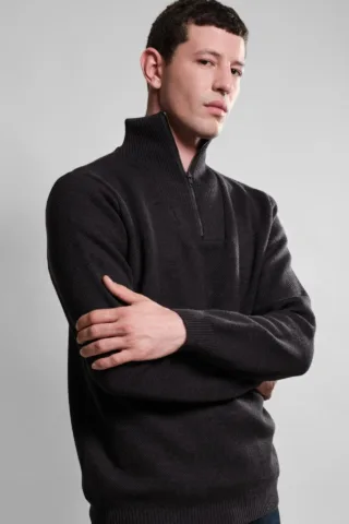 Pull Camionneur Youri – Anthracite par la marque Nitto Knitwear Nitto Knitwear - Pull Camionneur Youri – Anthracite