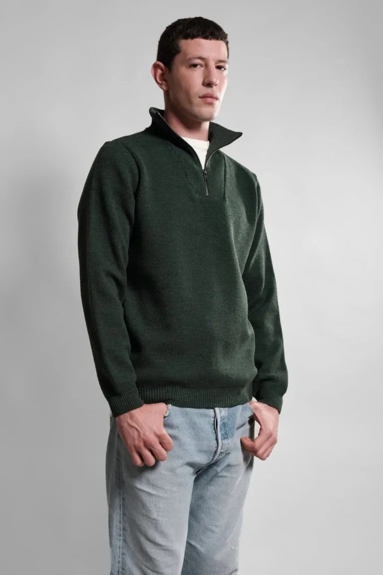 Nitto Knitwear - Pull Camionneur Youri - Vert Forêt – XL