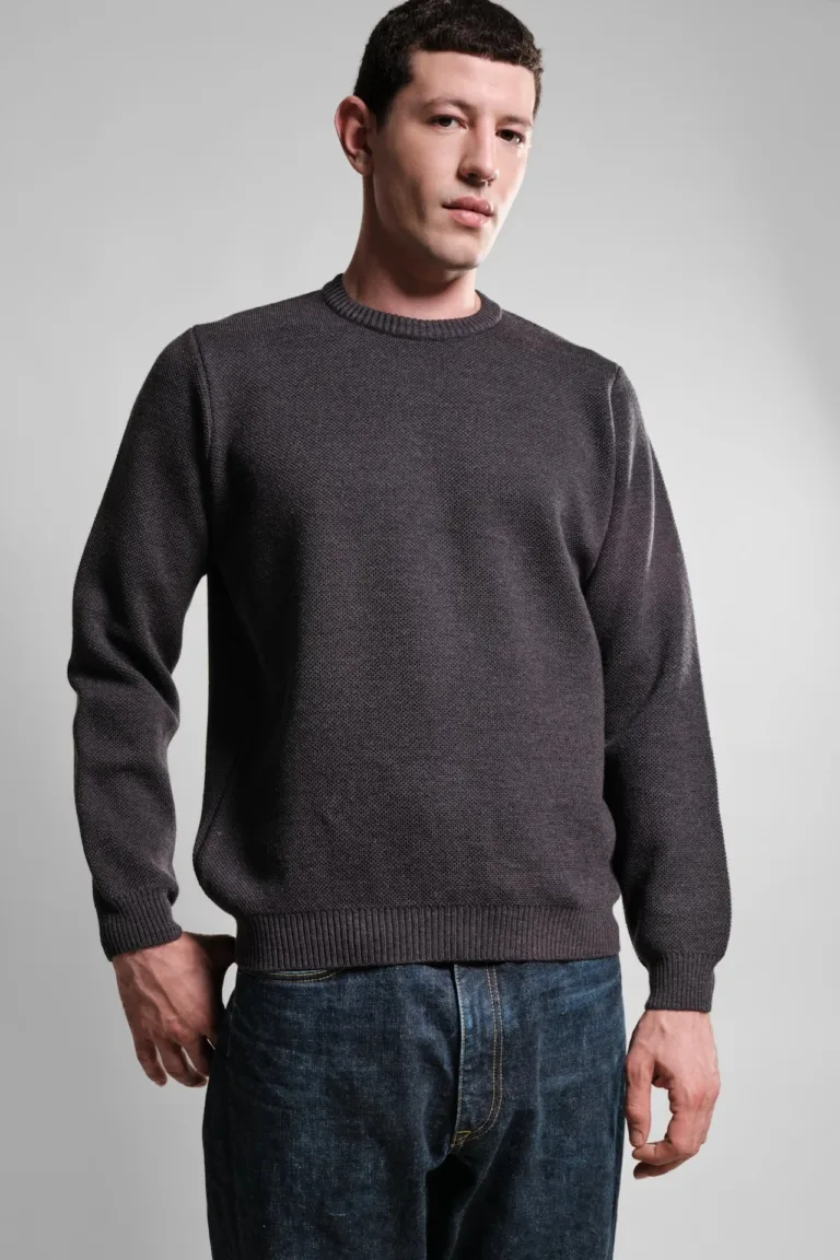 Nitto Knitwear - Pull Col Rond Youri - Anthracite – XXL