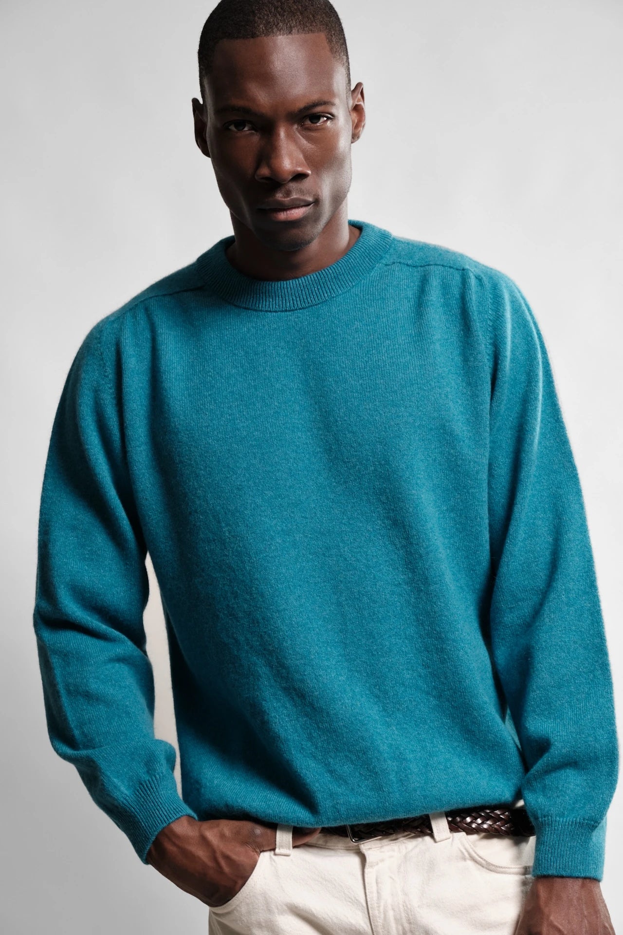 PULL COL ROND ARMEN BONDI BLUE 2 Nitto Knitwear - Pull Col Rond Armen - Bondi Blue – XXL