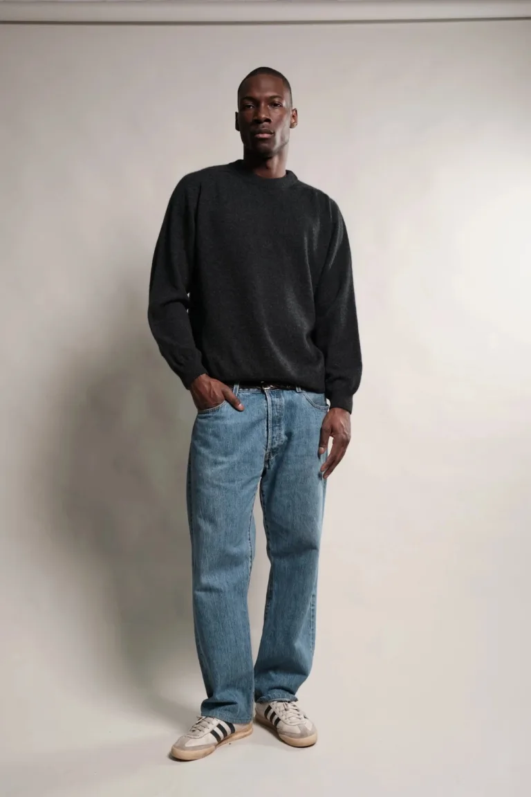 Nitto Knitwear - Pull Col Rond Armen - Charcoal – L
