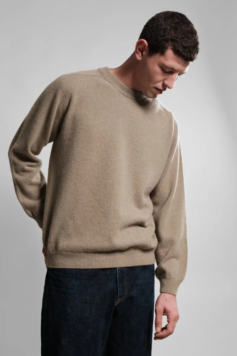 PULL COL ROND ARMEN KHAKI 2 Nitto Knitwear - Pull Col Rond Armen - Khaki – S