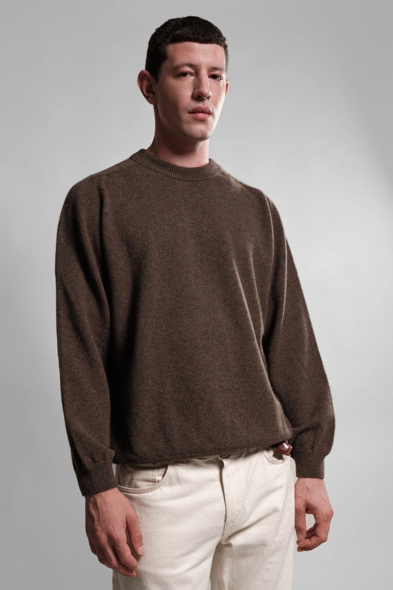 PULL COL ROND ARMEN MOCHA 2 Nitto Knitwear - Pull Col Rond Armen - Mocha – XXL