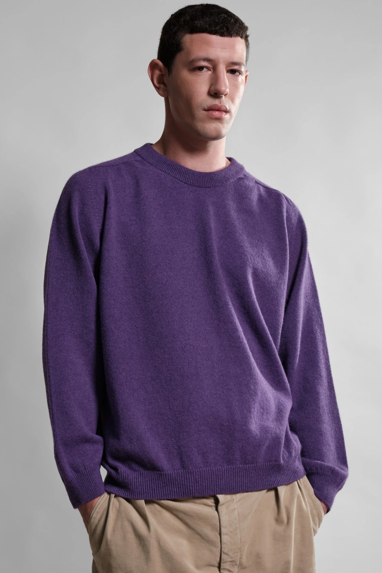 PULL COL ROND ARMEN PRUNE 1 Nitto Knitwear - Pull Col Rond Armen - Prune – XXL