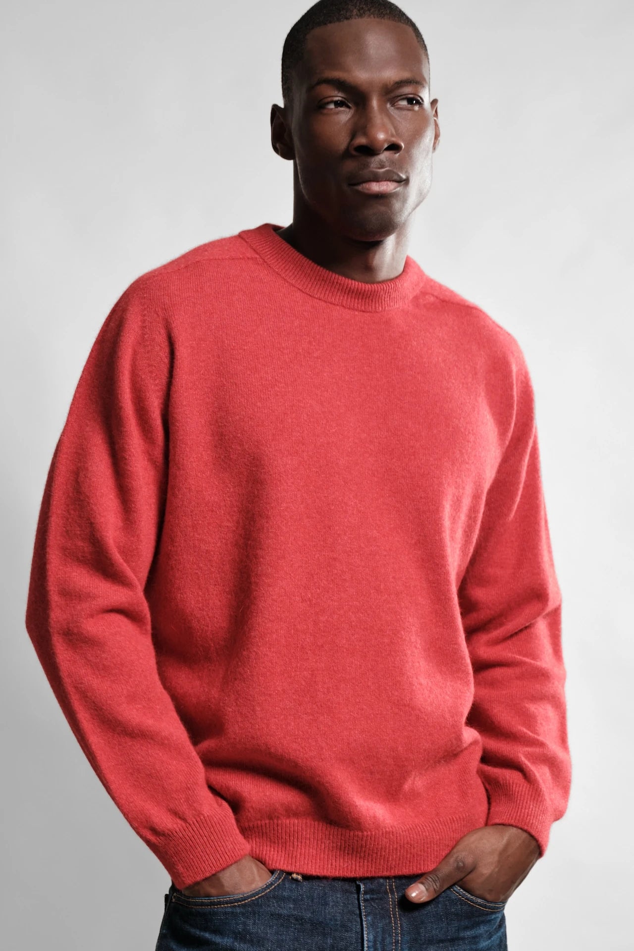PULL COL ROND ARMEN ROUGE POPPY MIX 2 Nitto Knitwear - Pull Col Rond Armen - Rouge Poppy Mix – XXL