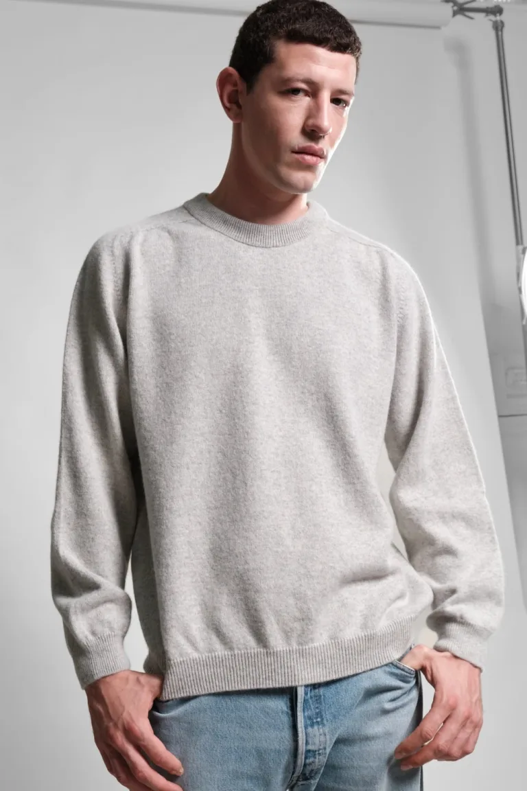 PULL COL ROND ARMEN SILVER 1 Nitto Knitwear - Pull Col Rond Armen - Silver – XXL