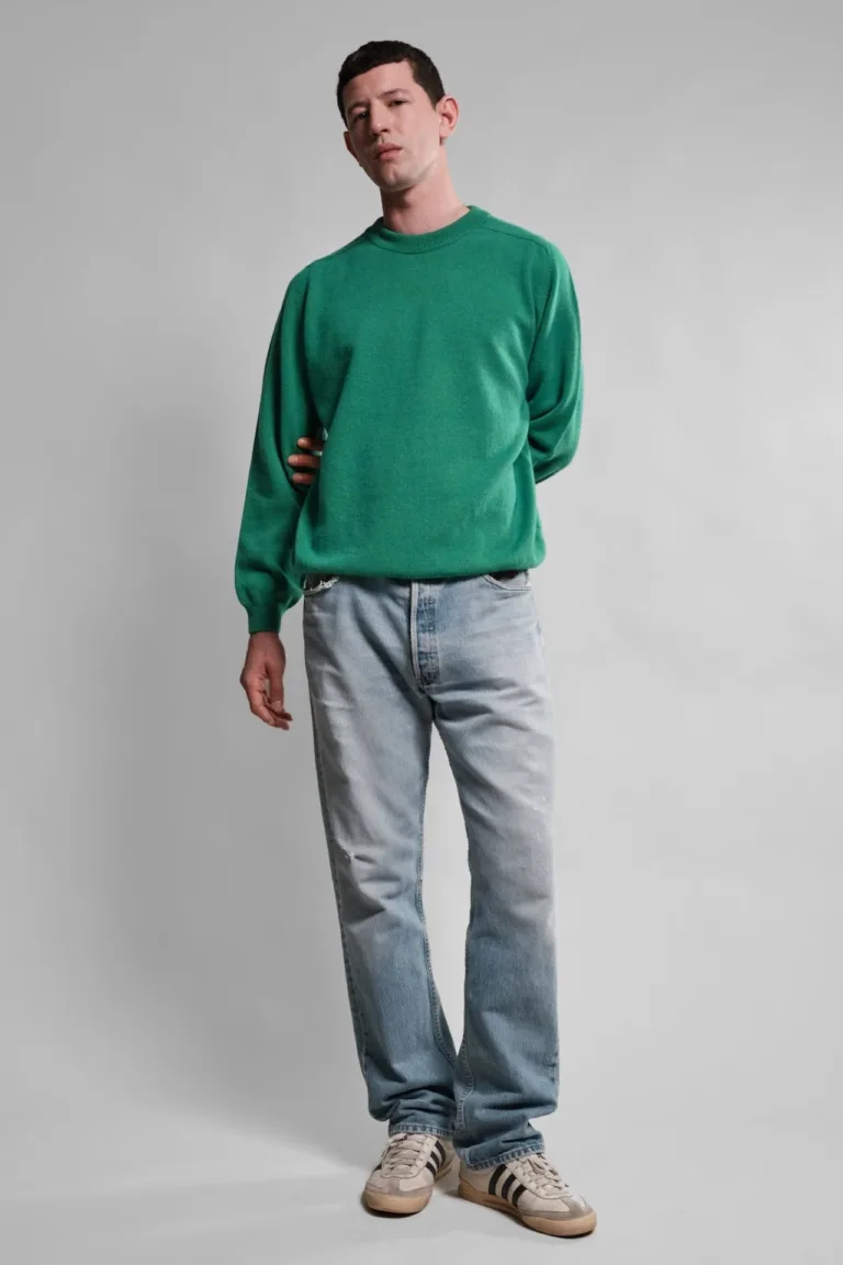 Nitto Knitwear - Pull Col Rond Armen - Vert Chive – XL
