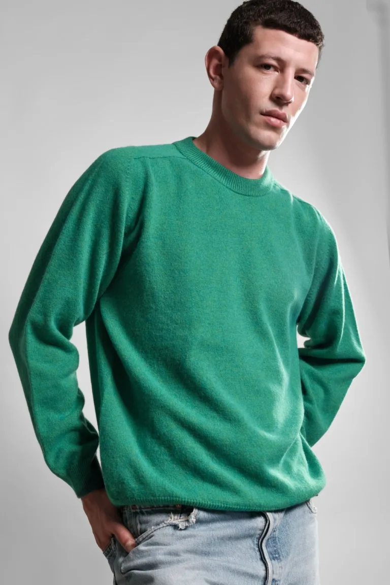 Nitto Knitwear - Pull Col Rond Armen - Vert Chive – XL