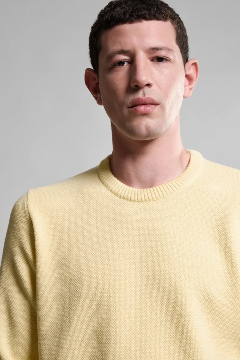 Nitto Knitwear - Pull Col Rond Youri - Jaune Pâle – XL