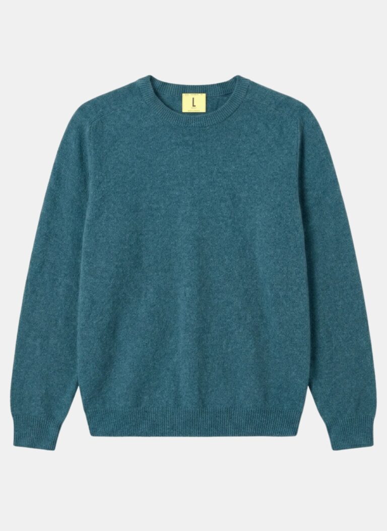 Nitto Knitwear - Pull Col Rond Armen - Bleu Shrub – M