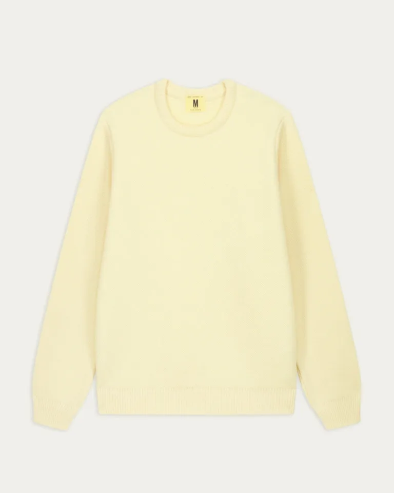 Nitto Knitwear - Pull Col Rond Youri - Jaune Pâle – XL