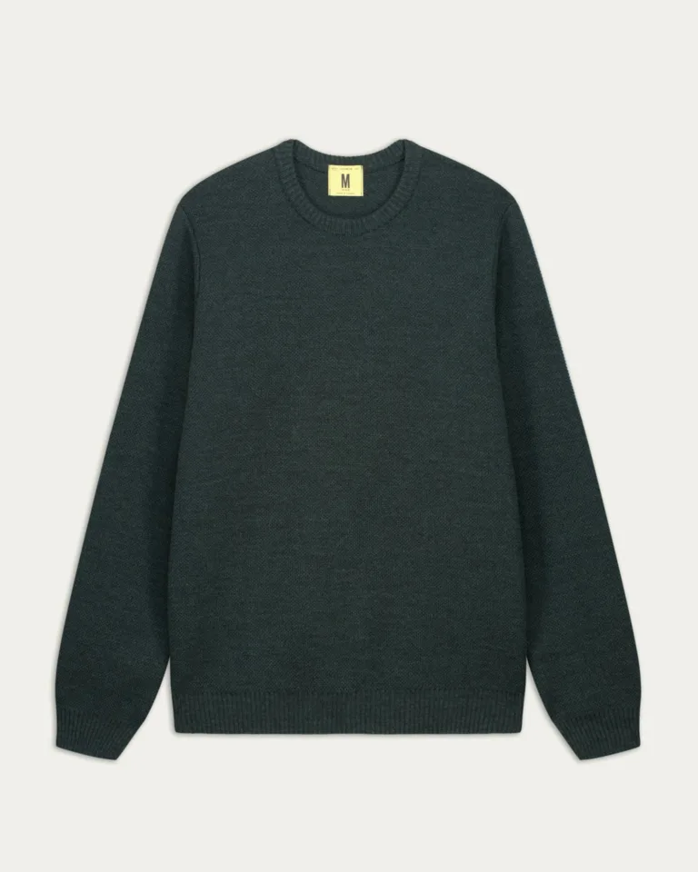 Nitto Knitwear - Pull Col Rond Youri - Vert Forêt – XXL