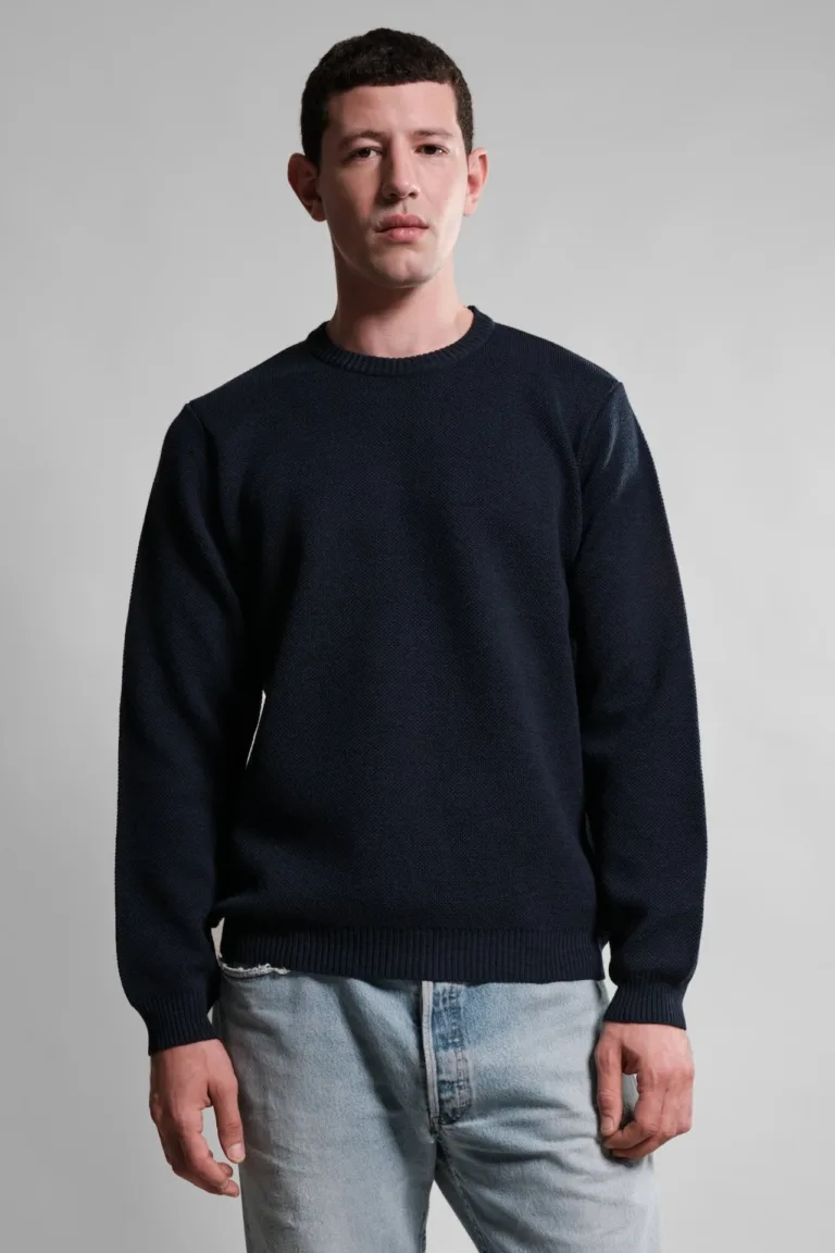 Nitto Knitwear - Pull Col Rond Youri - Marine – S