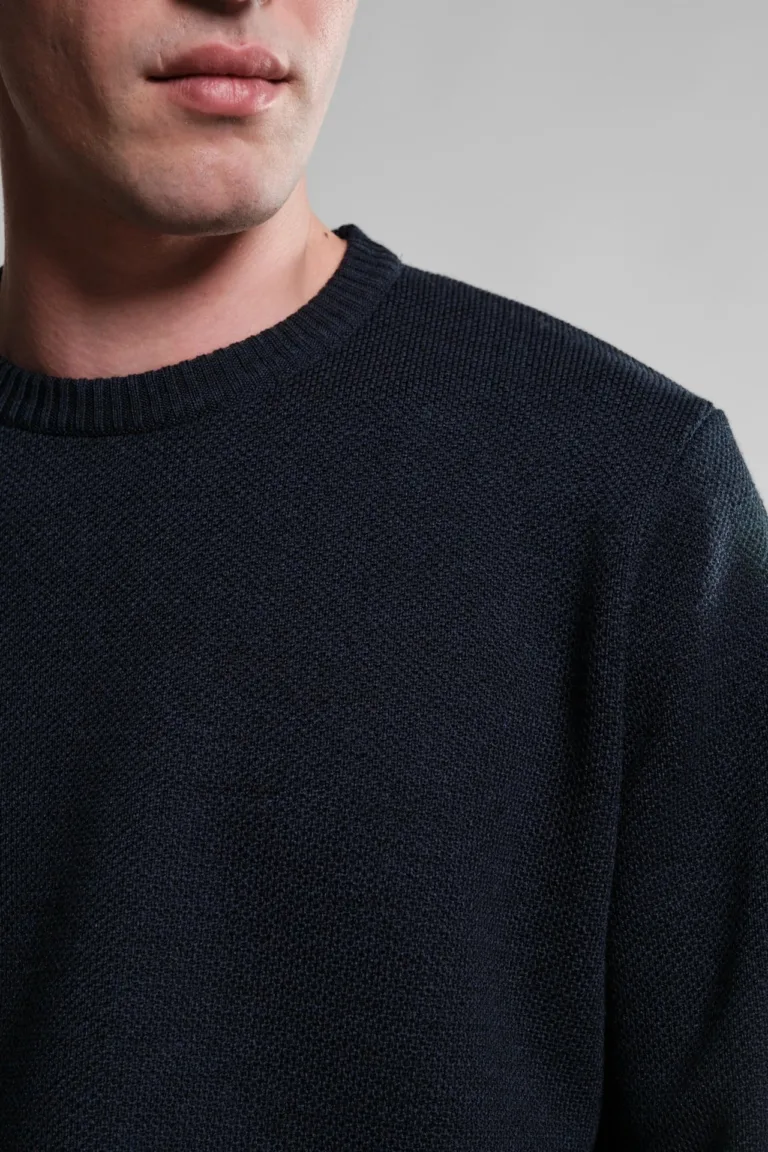 Nitto Knitwear - Pull Col Rond Youri - Marine – S