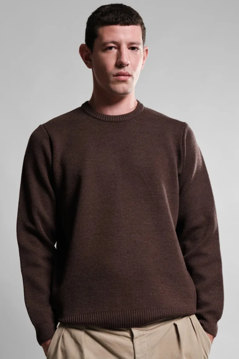 Nitto Knitwear - Pull Col Rond Youri - Marron – XXL