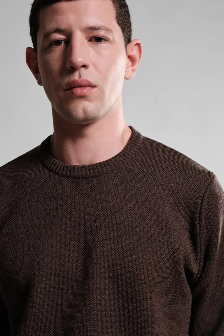 Nitto Knitwear - Pull Col Rond Youri - Marron – XXL
