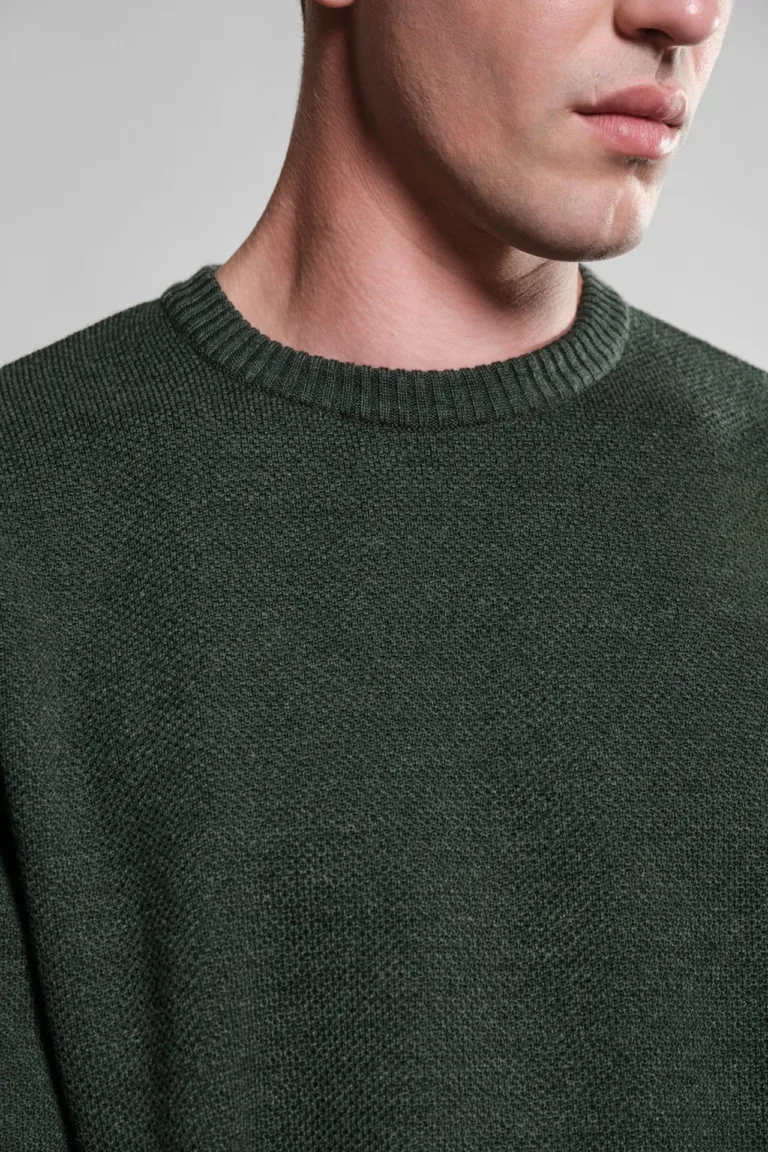 Nitto Knitwear - Pull Col Rond Youri - Vert Forêt – XXL