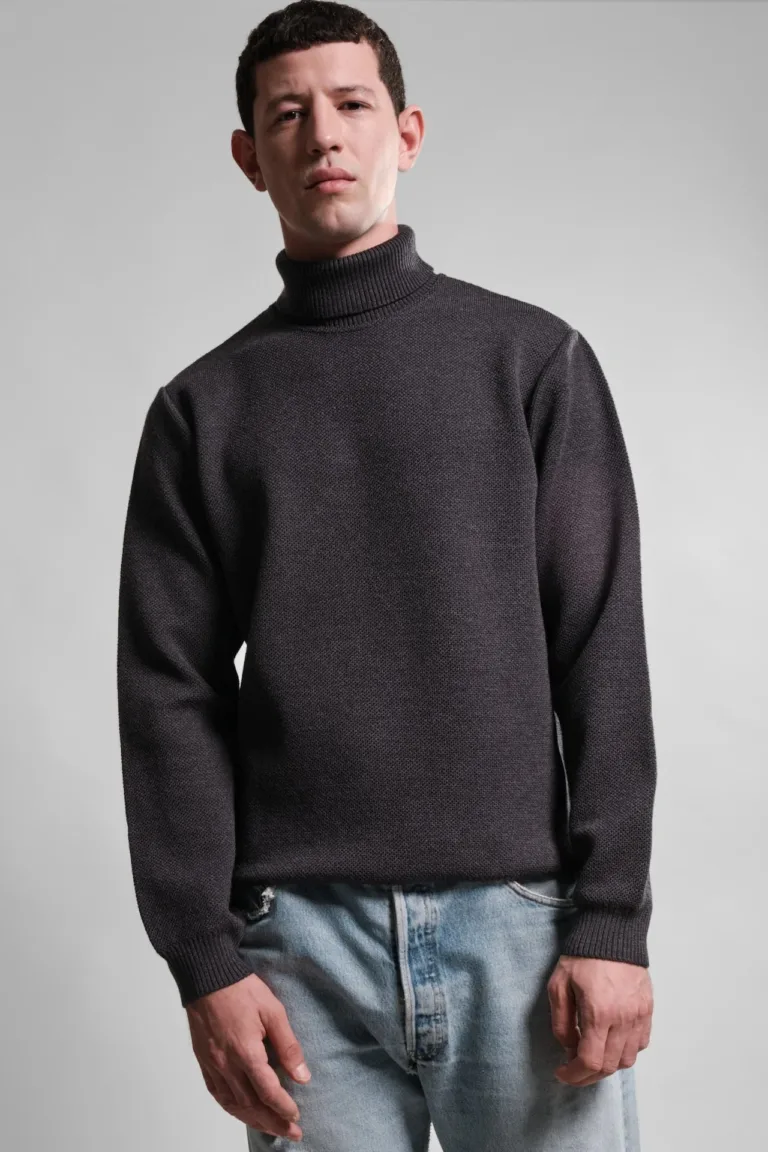 Nitto Knitwear - Pull Col Roulé Youri - Anthracite – XL