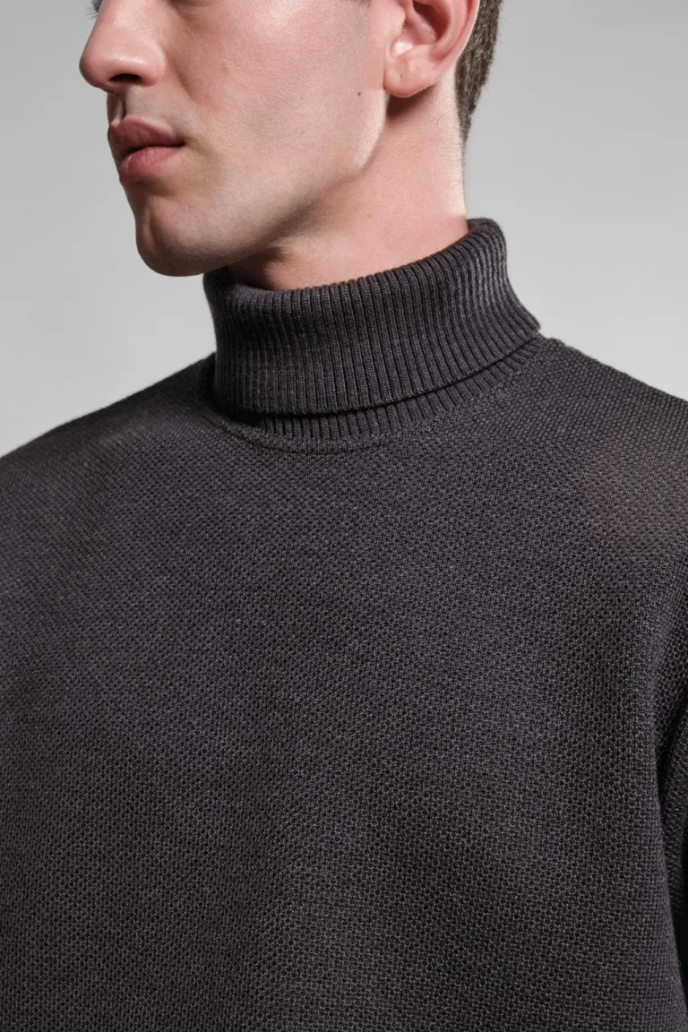 Nitto Knitwear - Pull Col Roulé Youri - Anthracite – XL