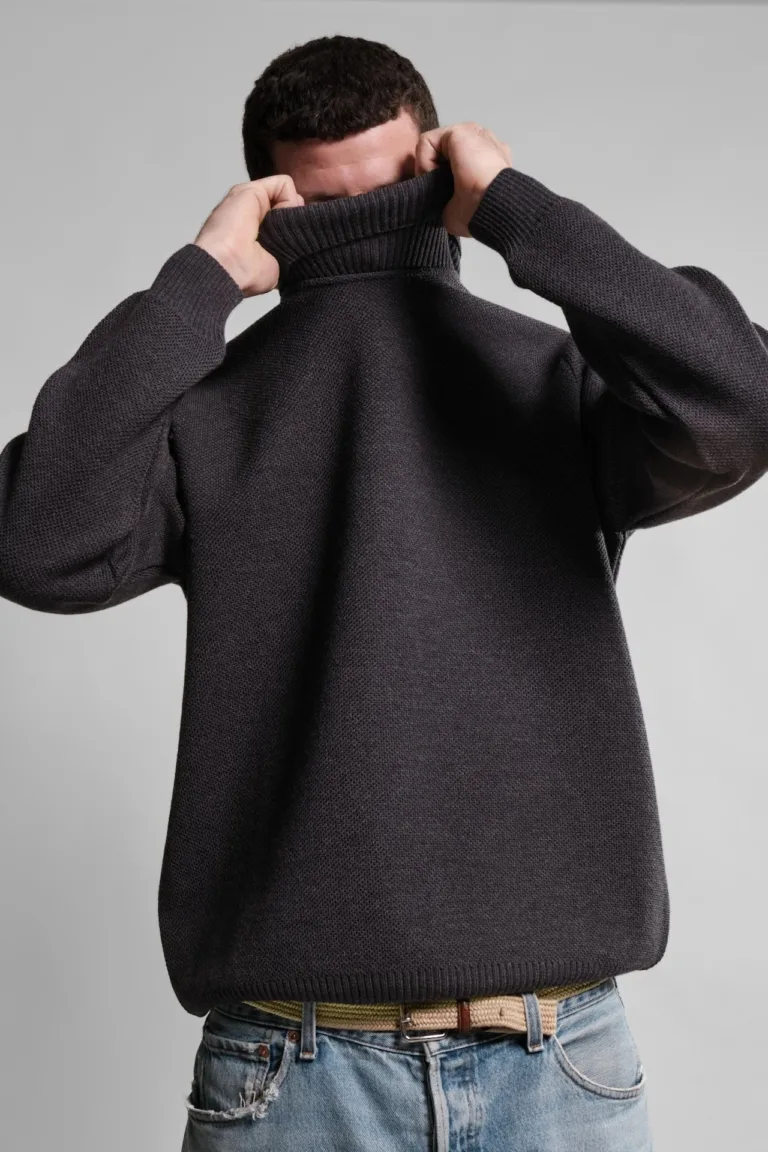 Nitto Knitwear - Pull Col Roulé Youri - Anthracite – XL