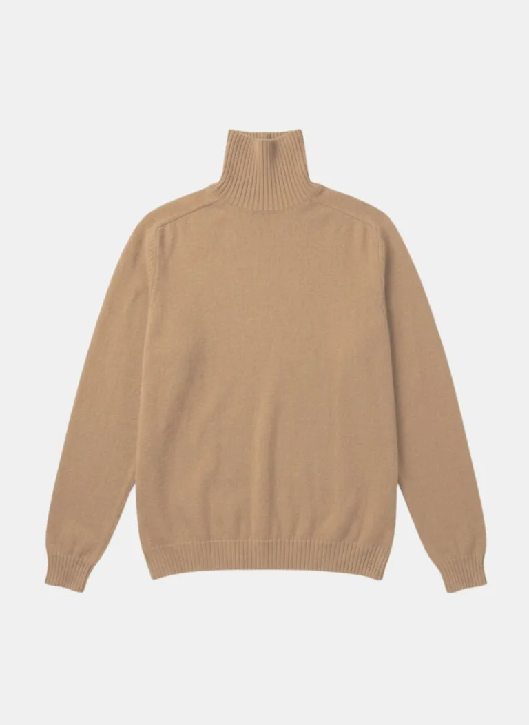 Nitto Knitwear - Pull Col Roulé Aris - Camel – XXL