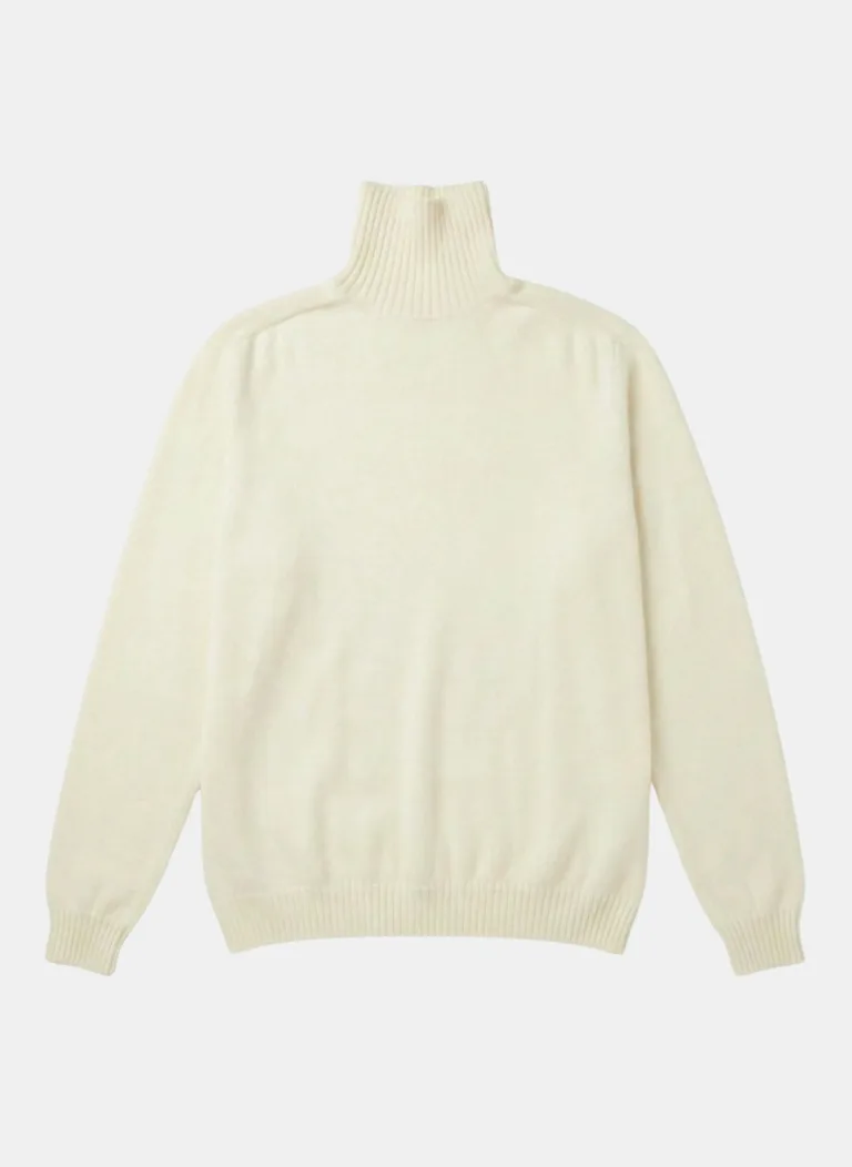 Nitto Knitwear - Pull Col Roulé Aris - Écru – XL