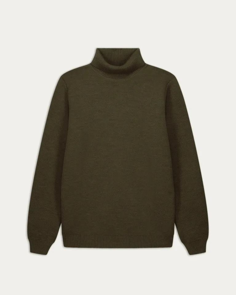 Nitto Knitwear - Pull Col Roulé Youri - Kaki – XL