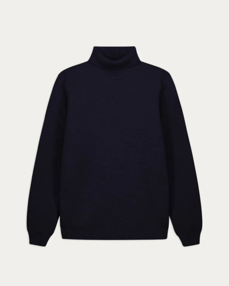 Nitto Knitwear - Pull Col Roulé Youri - Marine – XXL