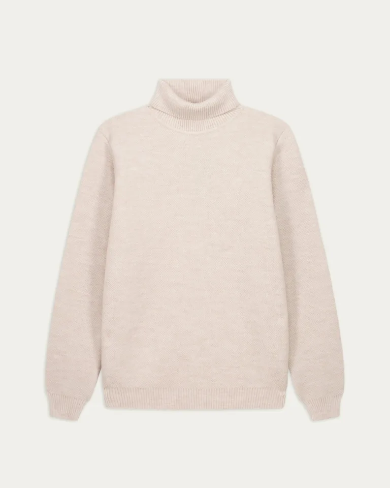 Nitto Knitwear - Pull Col Roulé Youri - Naturel – XXL