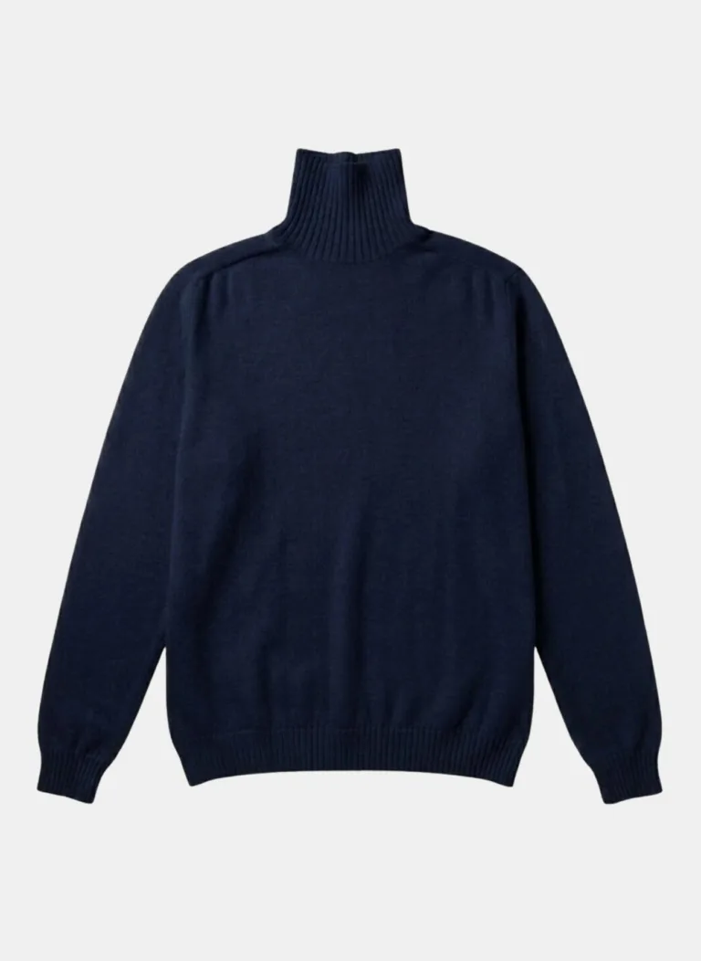 Nitto Knitwear - Pull Col Roulé Aris - Marine – XXL