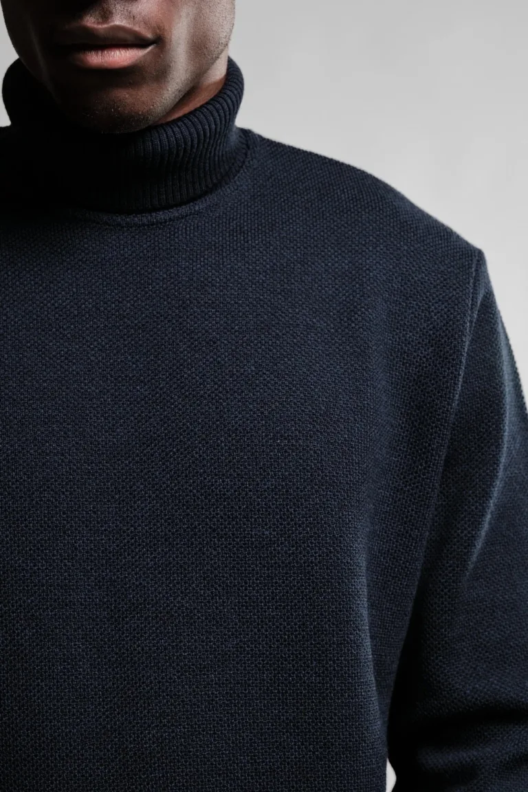 Nitto Knitwear - Pull Col Roulé Youri - Marine – XXL