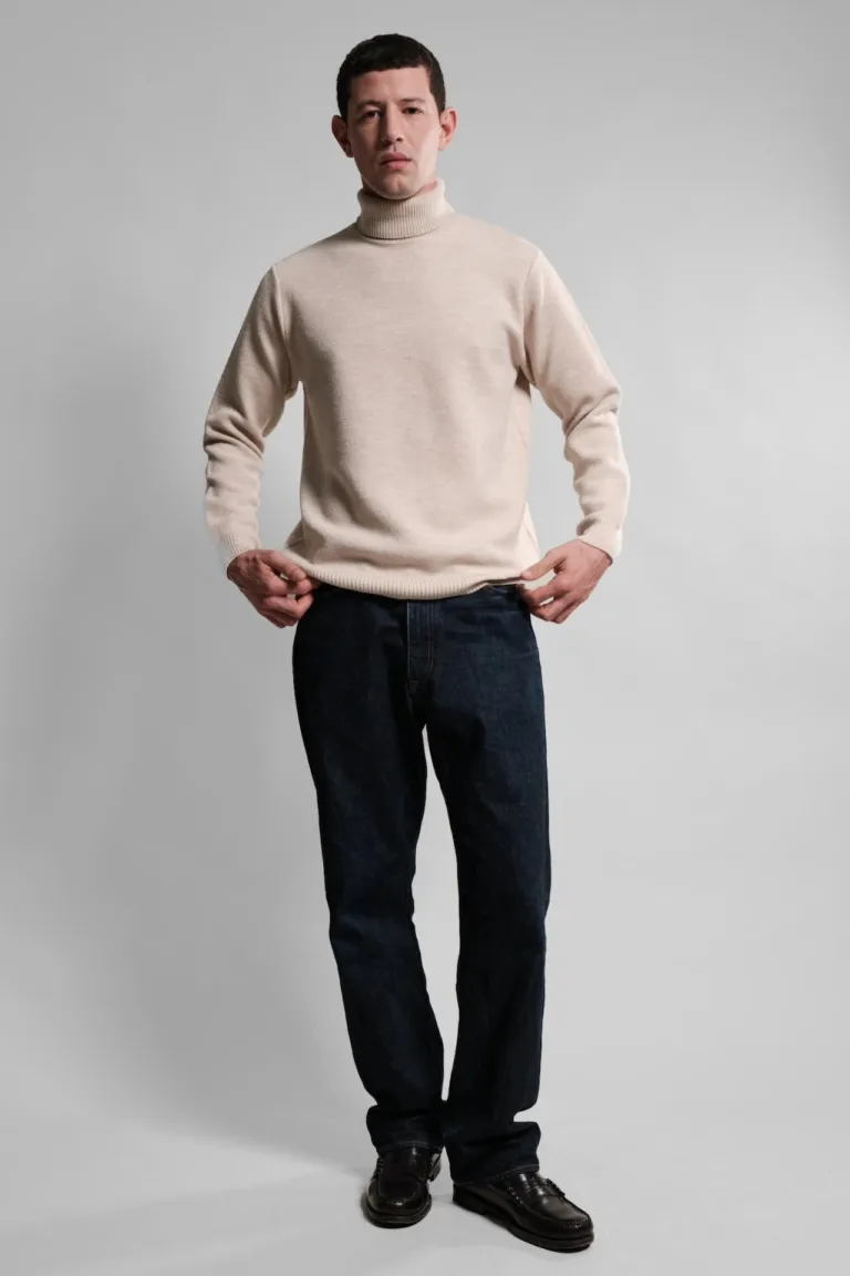 Nitto Knitwear - Pull Col Roulé Youri - Naturel – XXL