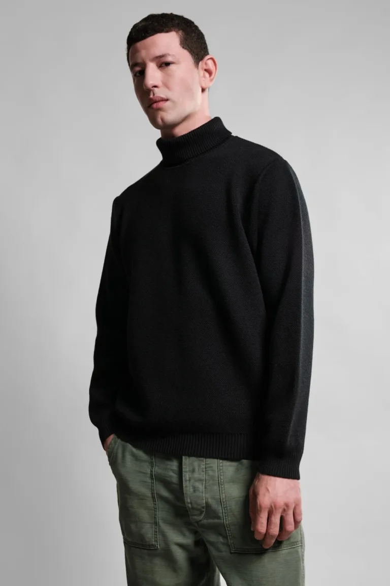 Nitto Knitwear - Pull Col Roulé Youri - Noir – XL