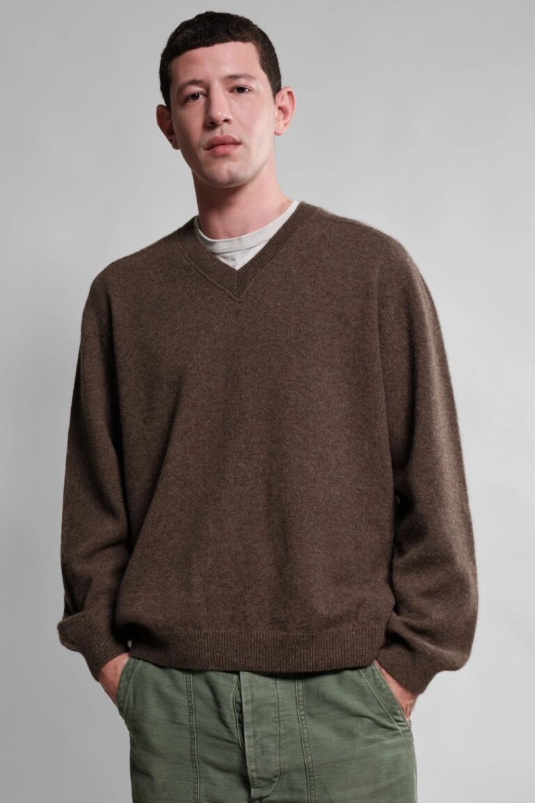 Nitto Knitwear - Pull Col V Armen - Mocha – XXL