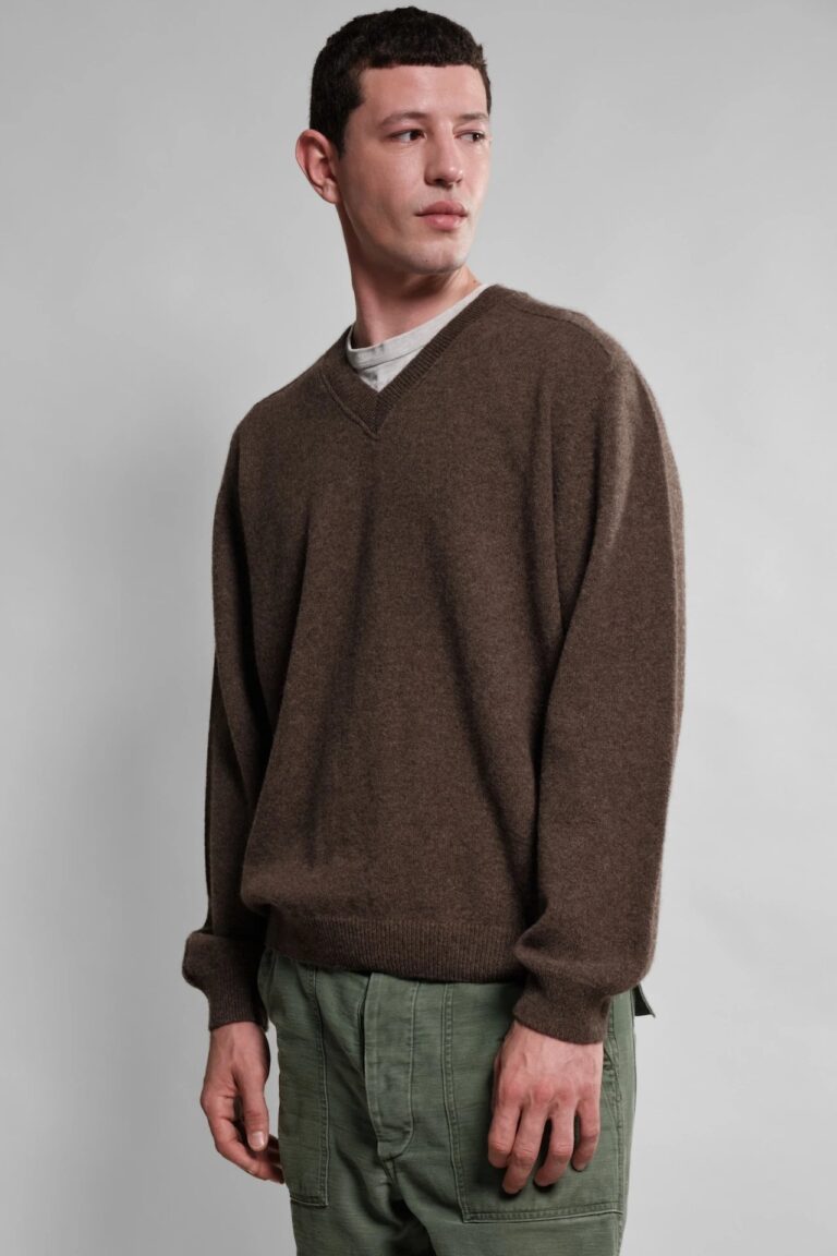 Nitto Knitwear - Pull Col V Armen - Mocha – XXL