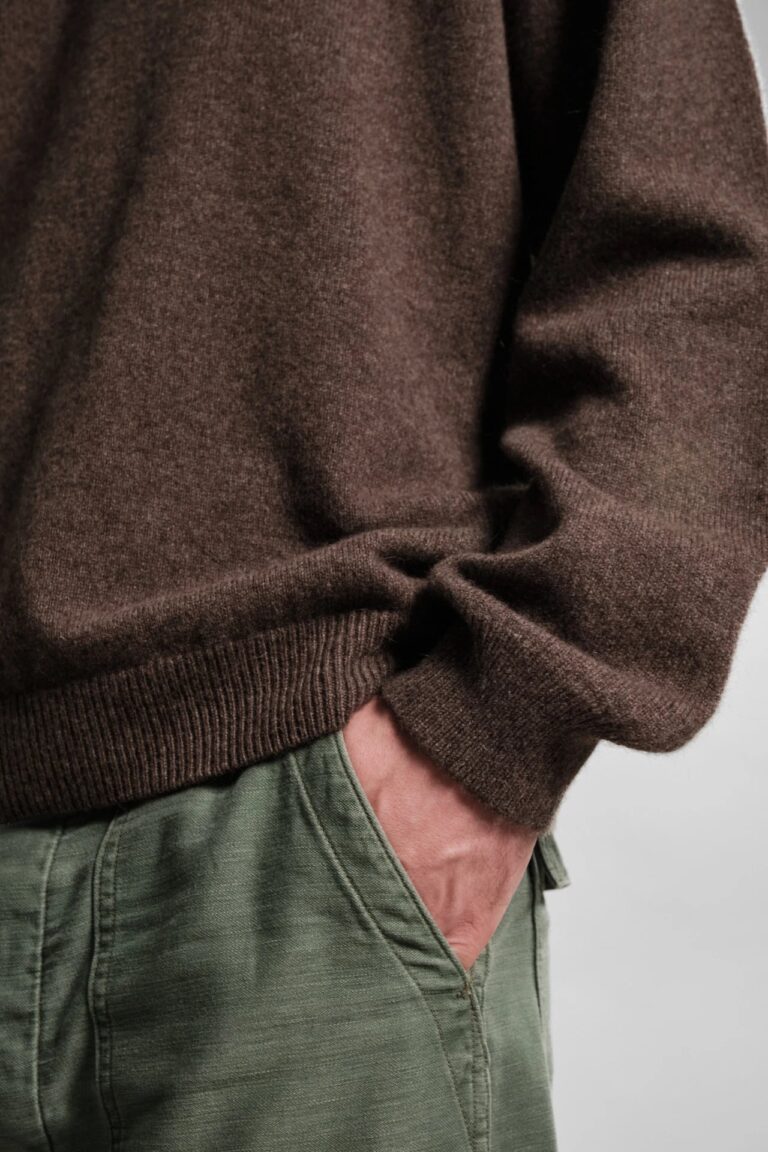 Nitto Knitwear - Pull Col V Armen - Mocha – XXL