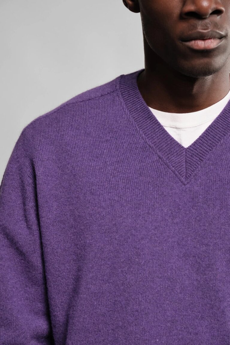 Nitto Knitwear - Pull Col V Armen - Prune – XL