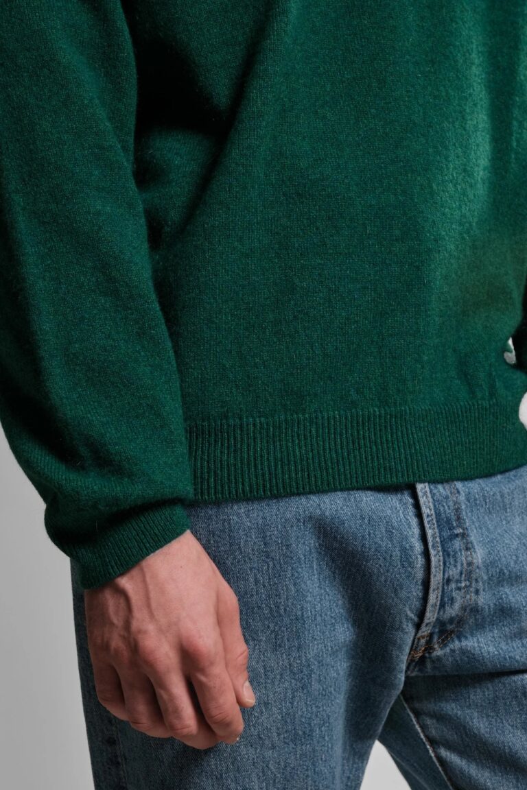 Nitto Knitwear - Pull Col V Armen - Vert Sacramento – XL