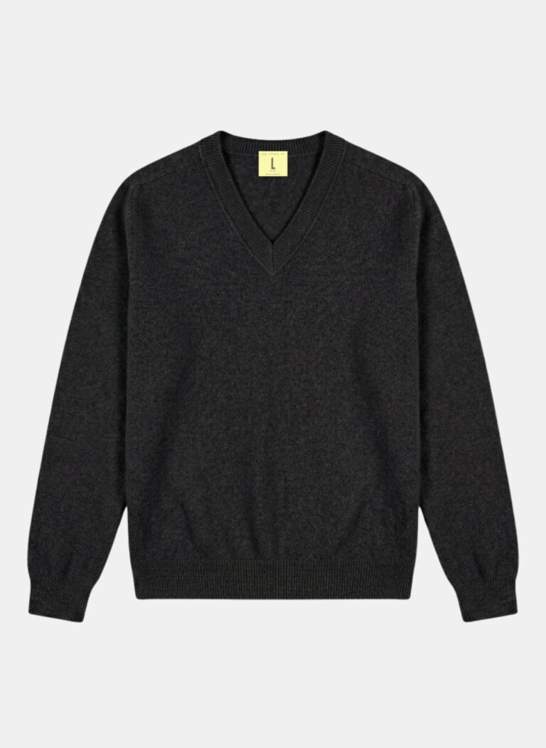 Nitto Knitwear - Pull Col V Armen - Charcoal – XXL