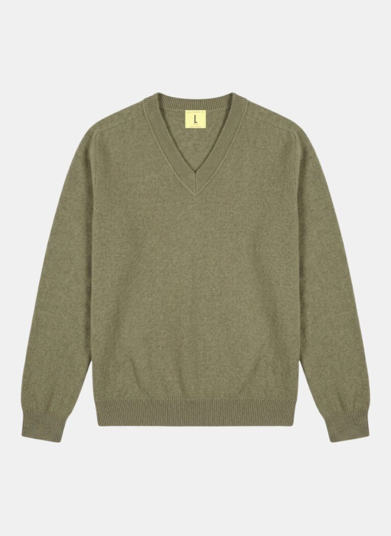 Nitto Knitwear - Pull Col V Armen - Khaki – XL