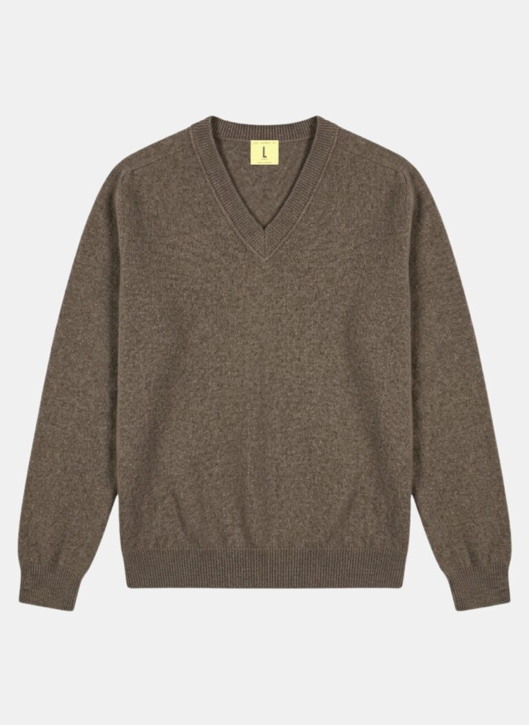 Nitto Knitwear - Pull Col V Armen - Mocha – XXL