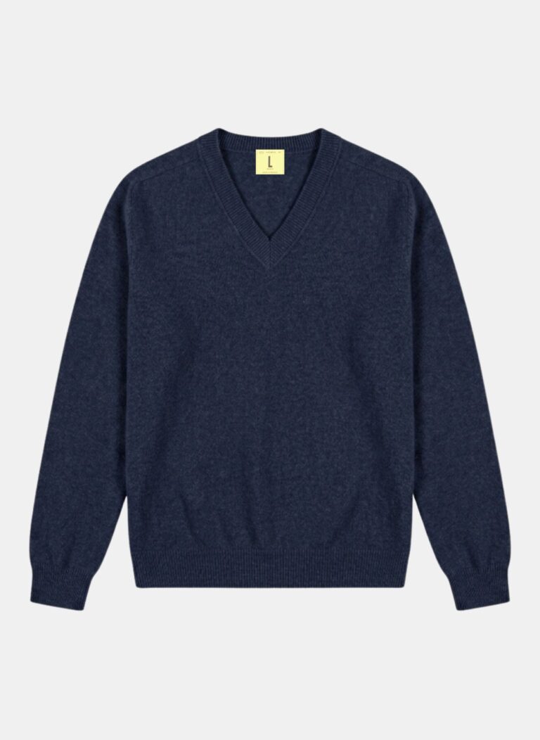 Nitto Knitwear - Pull Col V Armen - Navy Mix – XL