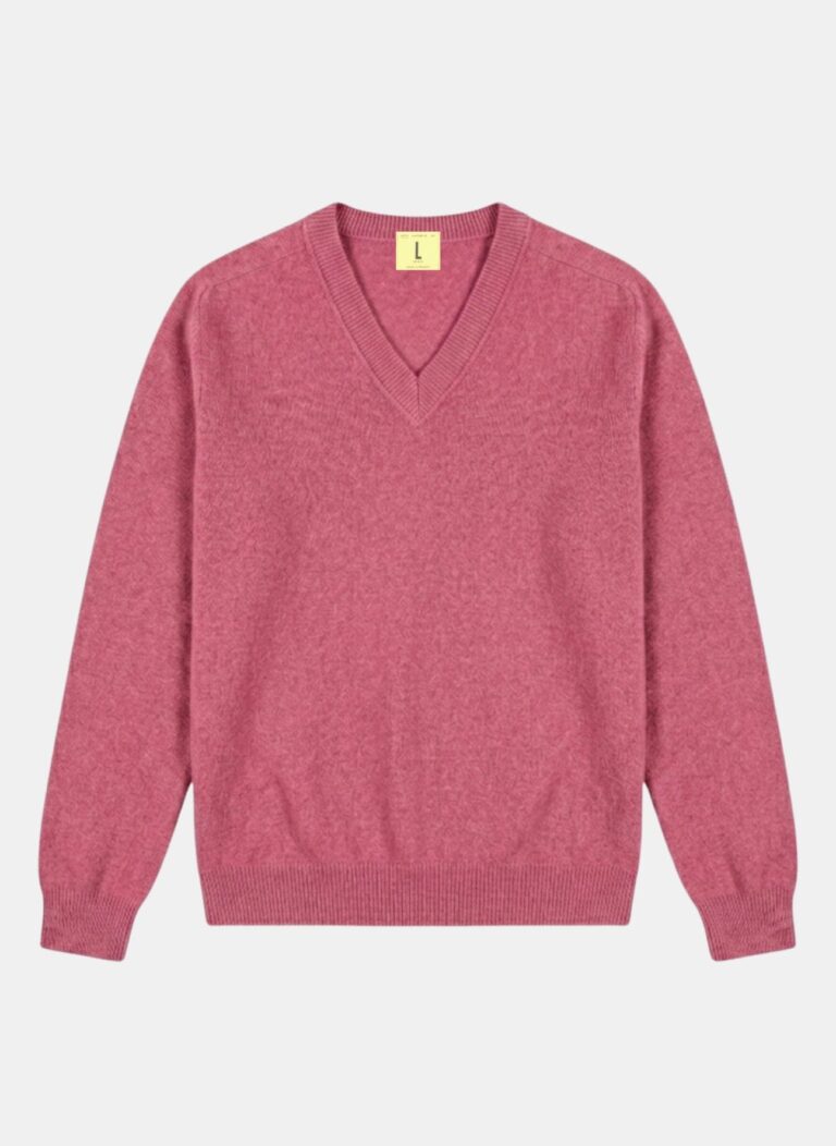 Nitto Knitwear - Pull Col V Armen - Rose Lipstick – XL