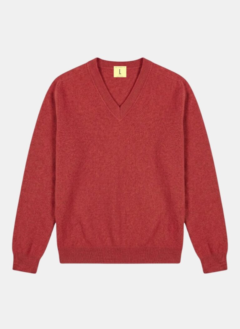 Nitto Knitwear - Pull Col V Armen - Rouge Poppy Mix – XL