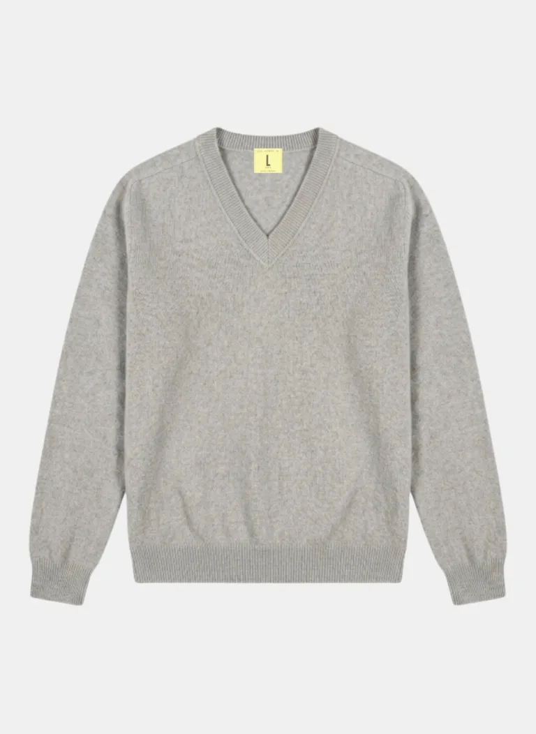 Nitto Knitwear - Pull Col V Armen - Silver – M
