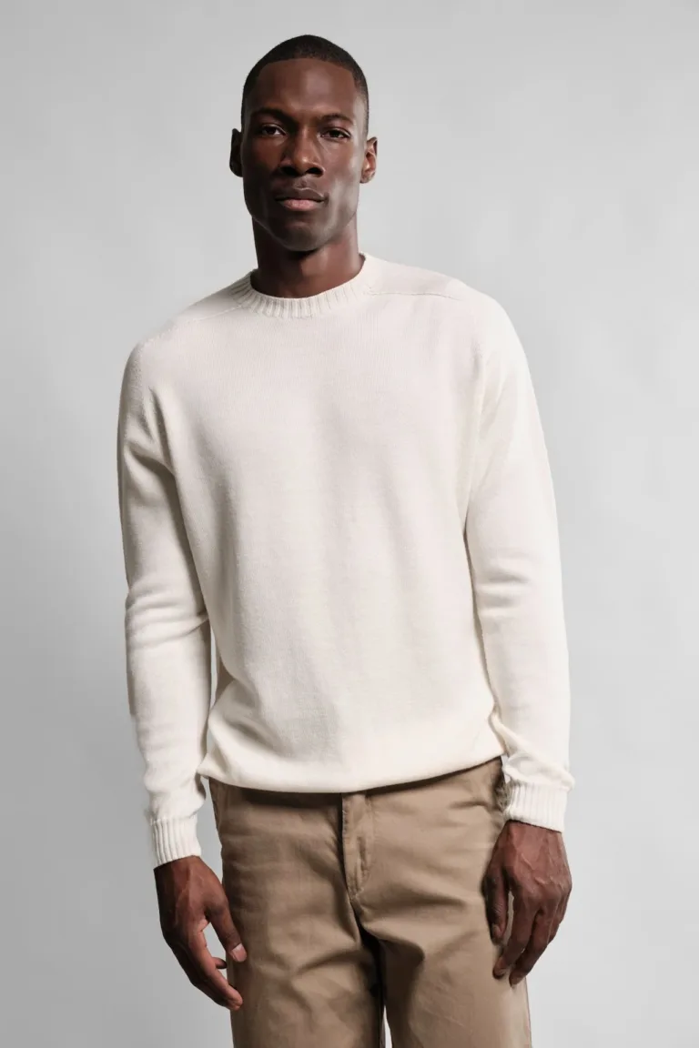 Nitto Knitwear - Pull Col Rond Aris - Écru – XXL