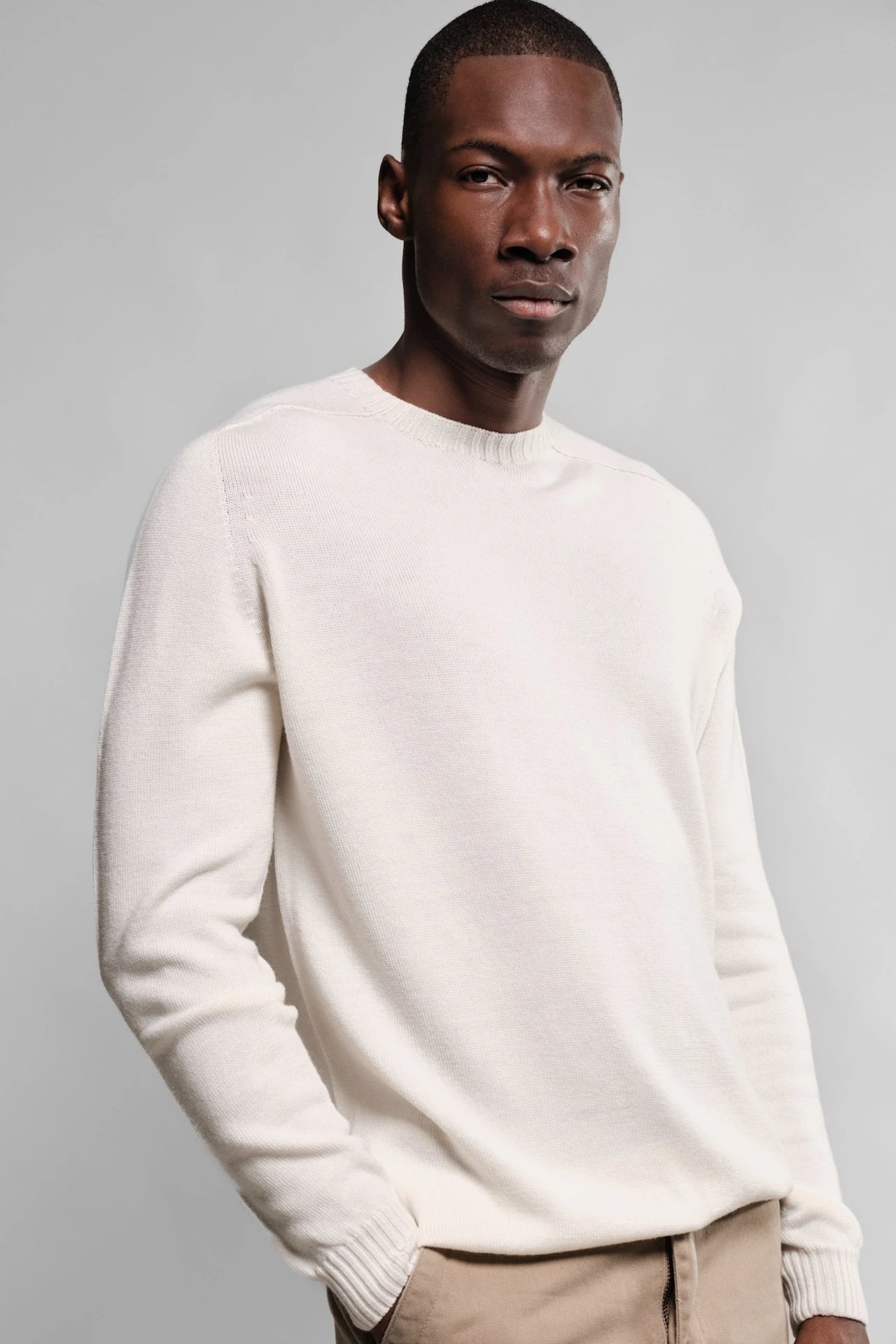 PULL LAINE MERINOS COL ROND ECRU ARIS 2 Nitto Knitwear - Pull Col Rond Aris - Écru – XXL
